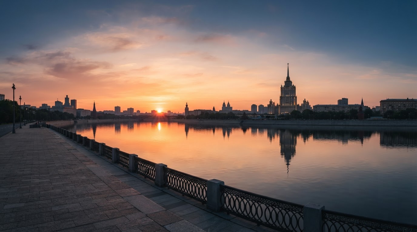 Рассвет над Москвой-рекой